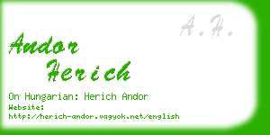 andor herich business card